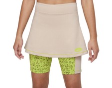 Nike Girls Dri-FIT ICON CLAS 2-in-1 Training Skirt Skort Tennis Golf Tan Sz M