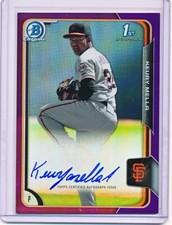 KEURY MELLA 2015 BOWMAN CHROME PURPLE REFRACTOR AUTOGRAPH AUTO RC #'D 243/250