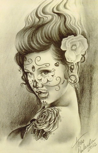 Tattoovorlagen Flash Dvd Motive -neu Sugarskulls/La Catrina/La Muerte + Bonus - Bild 8 von 9