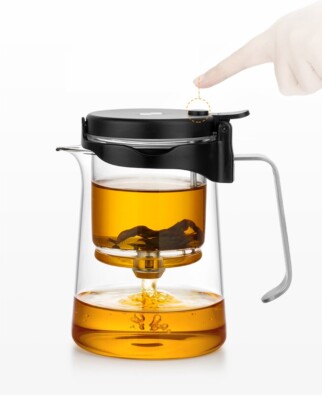 Tea maker/Teapot with press and release mechanism, perfect for tea leaf
