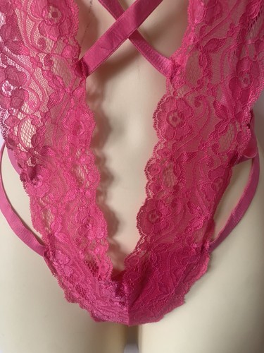 Lovely Sexy Pink Lingerie, Peek-a-boo Babydoll, Body Suit, Role Play - One Size - Picture 4 of 7