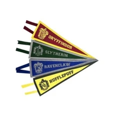 4 Harry Potter House Pennants Banner Fabric Felt 14" x 4" 