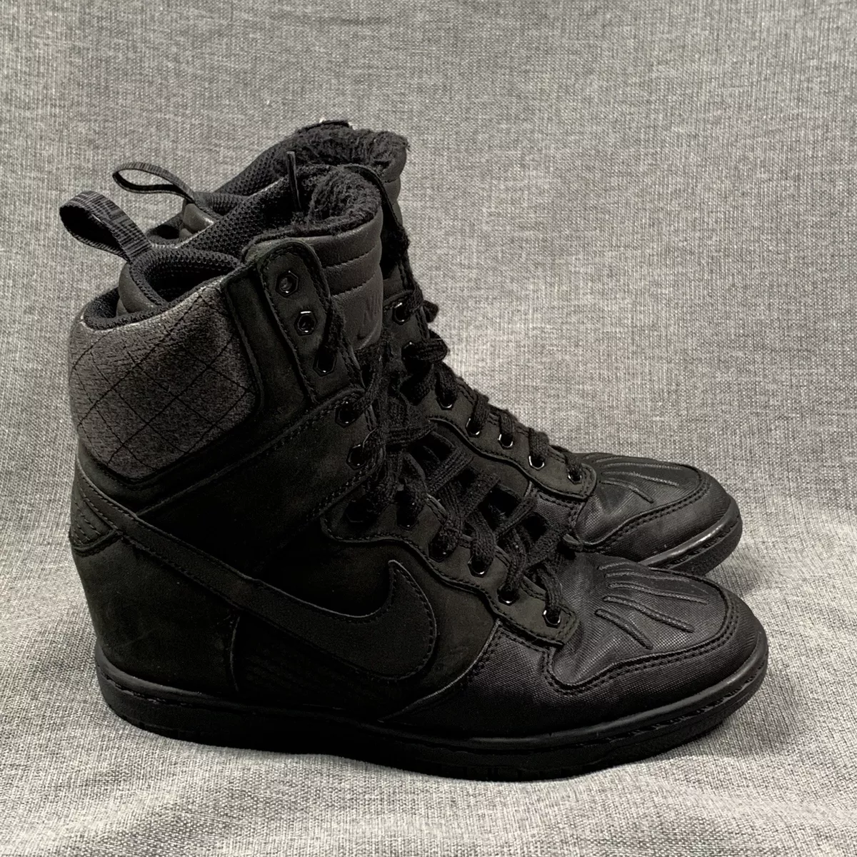 Nike Dunk Sky HI Sneakerboot Shoes Black Hidden Wedge 616715 001