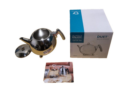Bredemeijer Bella Ronde Double Walled Teapot, 1.2-Liter, Stainless Steel Glossy