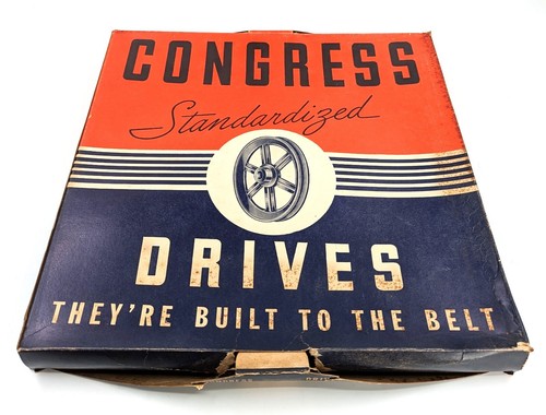 NOS! Vintage Congress 14.00” OD 1/2” Fixed Bore Die-Cast V-Belt Pulley, Type A - Picture 3 of 7
