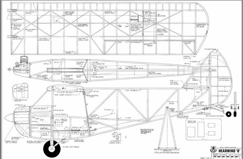 1/4 Scale Headwind B 93 in Giant Scale RC AIrplane Printed Plans & Templates - Picture 3 of 7