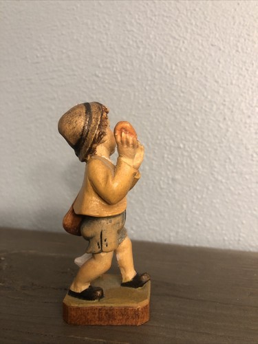 Wood Carvings By P. Maeder 3.5 In Wooden Boy Made In Switzerland - Picture 4 of 5