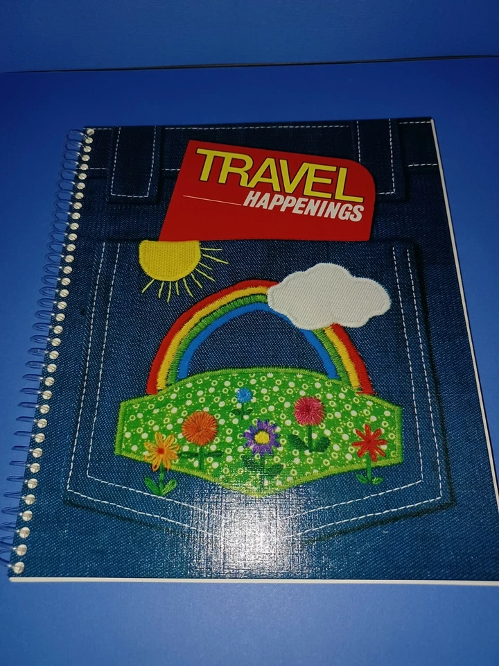Vintage 1970s Hallmark "Travel Happenings Denim Pocket" Journal With Box!  - Image 2 of 4