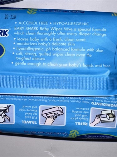 Toallitas hipoalergénicas para bebé Nickelodeon Baby Shark con aloe y vitamina E (144 toallitas) - Imagen 15 de 17