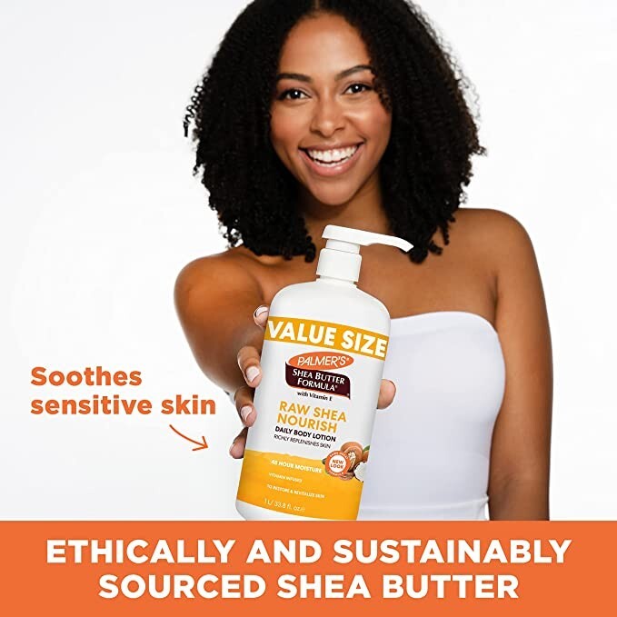 Palmer's Shea Formula Raw Shea Body Lotion for Dry Skin, 33.8 Ounces (Pack of 1)