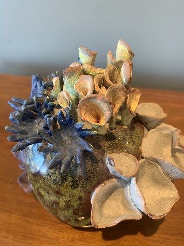 Volk Außenseiter Kunst Keramik Skulptur Meerestier Anemone Koralle Studiokeramik - Bild 5 von 5