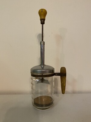 VTG Hazel Atlas Food Nut Chopper Glass Wood Handle & Pie Safe, Jadeite, Pyrex