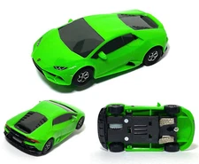 1pc 2022 Micro Scalextric 9V HO Slot Car Lime Green LAMBORGHINI EVO Set-Only A++