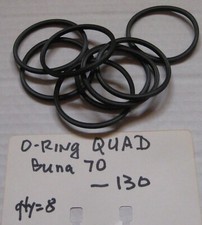 O-ring 130 quad Buna 1-5/8" ID x 1-13/16" OD x 3/32" thick set of 8