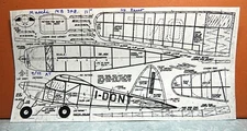 MACHI MB-308 BALSA FREE FLIGHT MODEL AIRPLANE PLANS 11" WINGSPAN