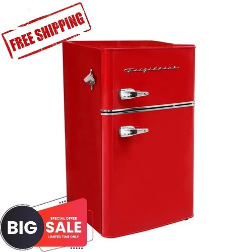 Mini Fridge Retro Two Door Compact 3.2 Cu. ft. Red Refrigerator With Freezer eBay