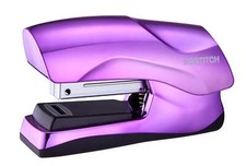 Flat Clinch Stapler, 40 Sheets, Metallic Purple