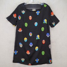 Black Polka Dot Super Steller Hero Open Rare Shift Micro Mini Women Dress Size S
