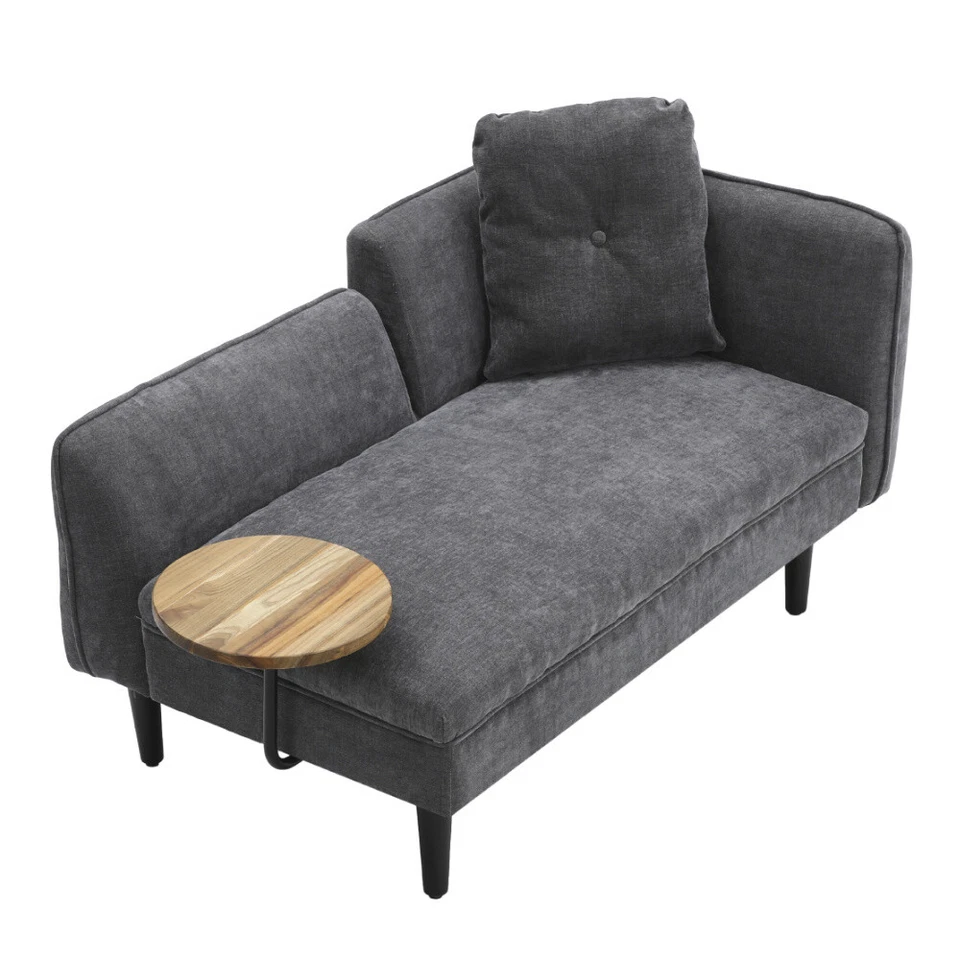 2 Seater Couch Left Arm Chaise Lounge Sofas Upholstered Linen Chaise Longue Sofa - Image 3 of 4