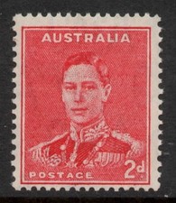 AUSTRALIA 1938 2d SCARLET   KING GEORGE VI  STAMP MNH CofA WMK.