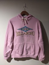 Billabong Center Logo Surf Wear Medium Pink Hoodie
