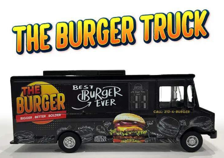 American Diorama 1/64 THE BURGER FOOD TRUCK Die Cast Vehicle