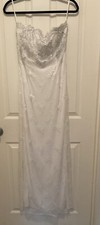 Vtg Jessica McClintock Gunne Sax Size 11 Millennium 2000 Gown White Silver Lace