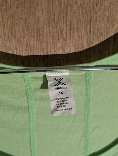 Camiseta sin mangas xersion activewear mujer talla 1x transpirable verde secado rápido - Imagen 6 de 7