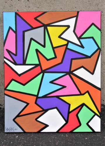20x16 PINTURA EXPRESIONISTA PRIMITIVA FIRMADA ORIGINAL. LONA ESTIRADA. - Imagen 3 de 5