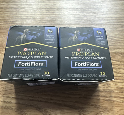 2X Purina Pro Plan Fortiflora Probiotics for Dogs 30 Sachets (60 Total) EXP 4/25