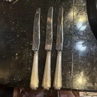 3 Gorham Fairfax 10” Modern Knives Stainless Blades Sterling Handles