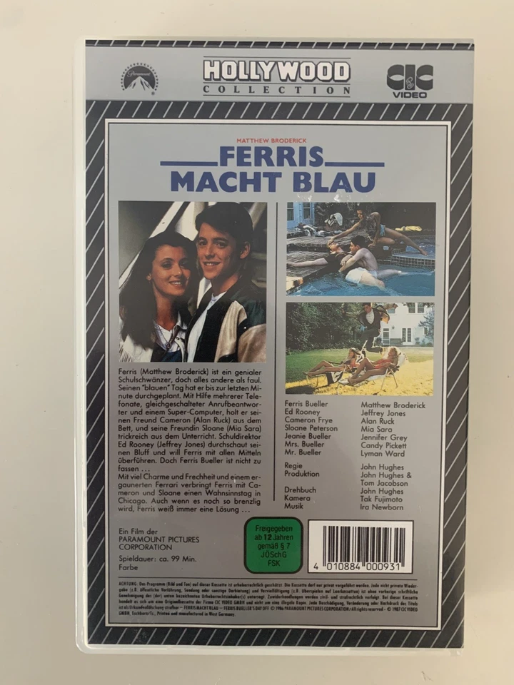 Ferris macht blau (VHS, CIC Video) KULT-Film auf kultiger VHS in TOPZUSTAND! - Bild 3 von 4