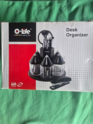 O-Lic Rotary Desk Organiser Pen Holder Set, Medium, Black/Clear EX056-BLK