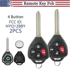 2 For 2007 2008 2009 2010 2011 Toyota Camry Keyless Remote Car Key Fob with Chip