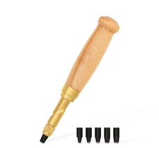 Screw Punch for Paper & Leather, Adjustable Leather Hole Punch with 6 Sizes