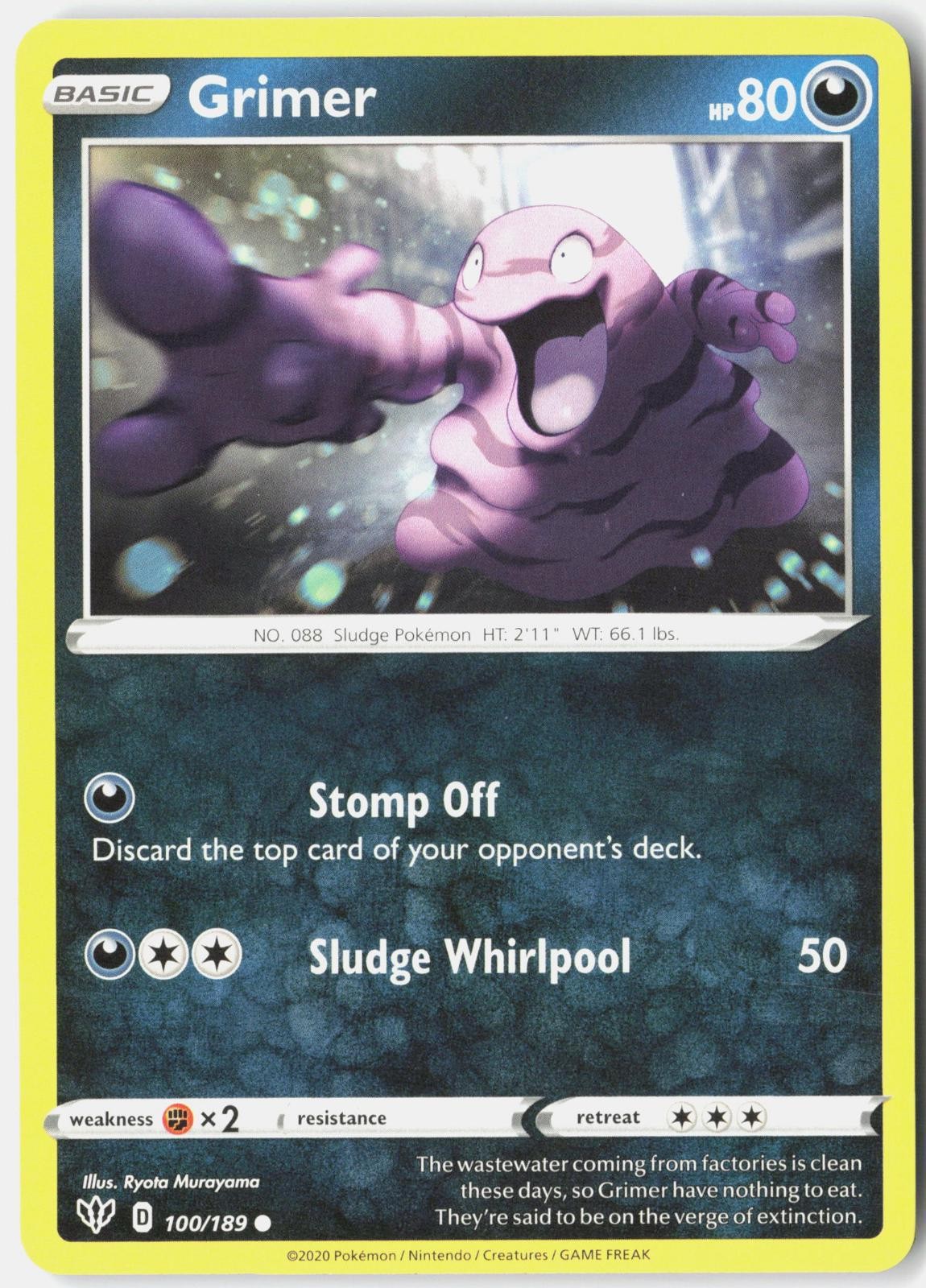 GRIMER 100/189 COMMON DARKNESS ABLAZE POKEMON NM