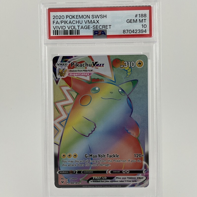 Pikachu VMAX 188/185 Vivid Voltage Full Art Rainbow PSA 10 Pokemon Card English