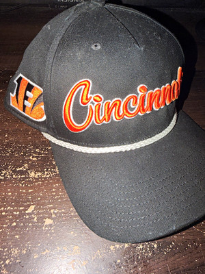 47 Cincinnati NFL Black Embroidered Script Baseball Cap Hat Unisex adjustable