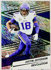 2025 Panini Revolution Justin Jefferson Storm Silver Shimmer /699 #50 Vikings