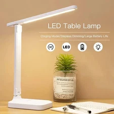 Dimmable LED Desk Light Touch Sensor Table Bedside Reading Lamp USB Rechargeable
