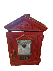 Antique Gamewell Fire Alarm Station Box Call Pull Down Gamewell Old Vintage #113