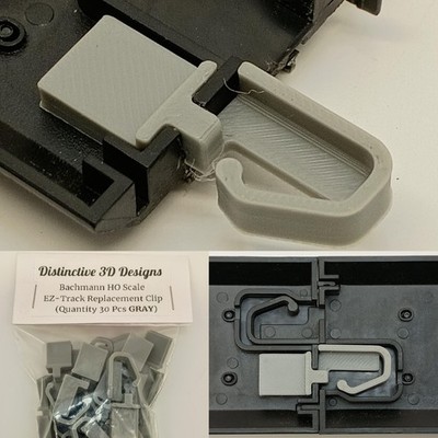 BACHMANN EZ, E-Z TRACK REPLACEMENT REPAIR CONNECTORS - (QTY 30 GRAY)