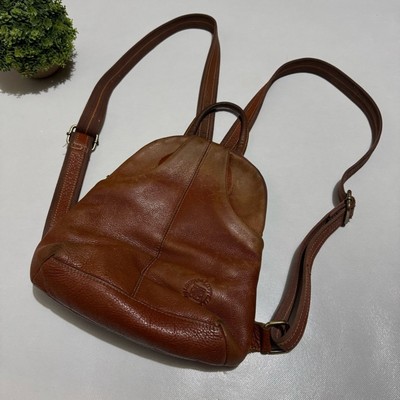 Vintage Greek Brown Leather Backpack Bag Outdoor Hiking  display picture 1