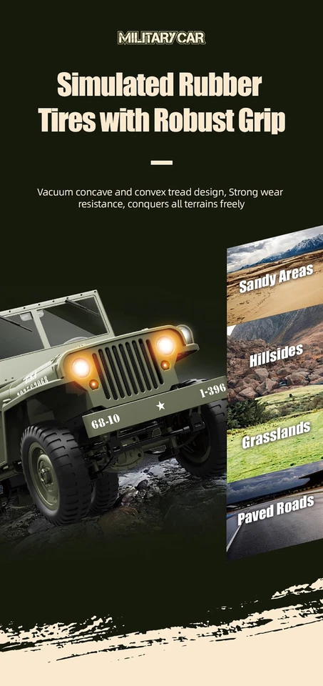 C8815 RC Car Jeep 2.4GHZ 4WD 50M Für Sandige Gebiete Hänge Grasland Gepflasterte - Bild 3 von 4