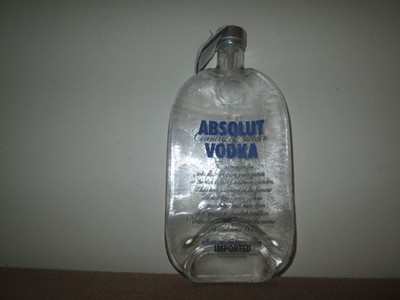 Recycled Flattened ABSOLUT VODKA Bottle Glass Cheese Charcuterie Tray *NWT