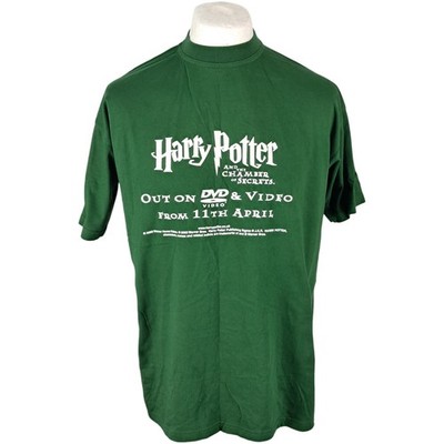 Harry Potter Vintage T-Shirt 2002 Kammer des Schreckens Promo Herren L Grün Film 