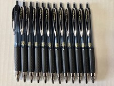uniball 207 Retractable Gel Pens, Ultra Micro Point 0.38mm , Black, 12 Pack