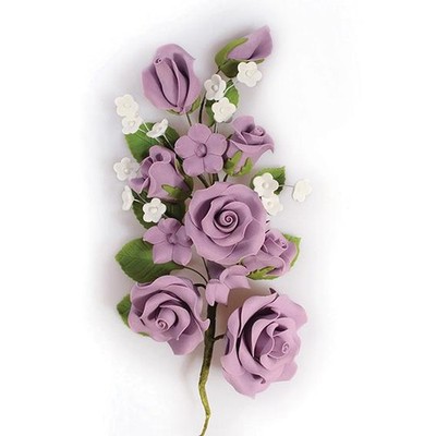 Cake Topper Dekoration Gummipaste Spray Flieder Rose 170 mm Sugarcraft Blume
