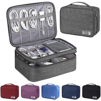 Polyester Travel Cable Organizer Bag Electronics Storage Pouch Waterproof Case