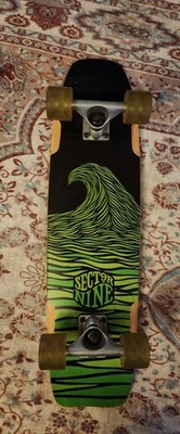 Sector 9 Cruiser Skateboard Green Wave Design Used 29.5